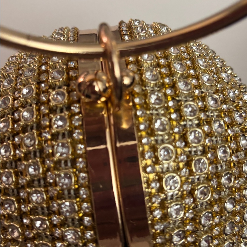 Elegant Gold Rhinestone Clutch - Picture 3 of 5